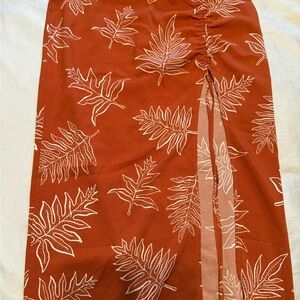 Hawaii's Finest Brown Maxi Skirt with Tropical Elegance